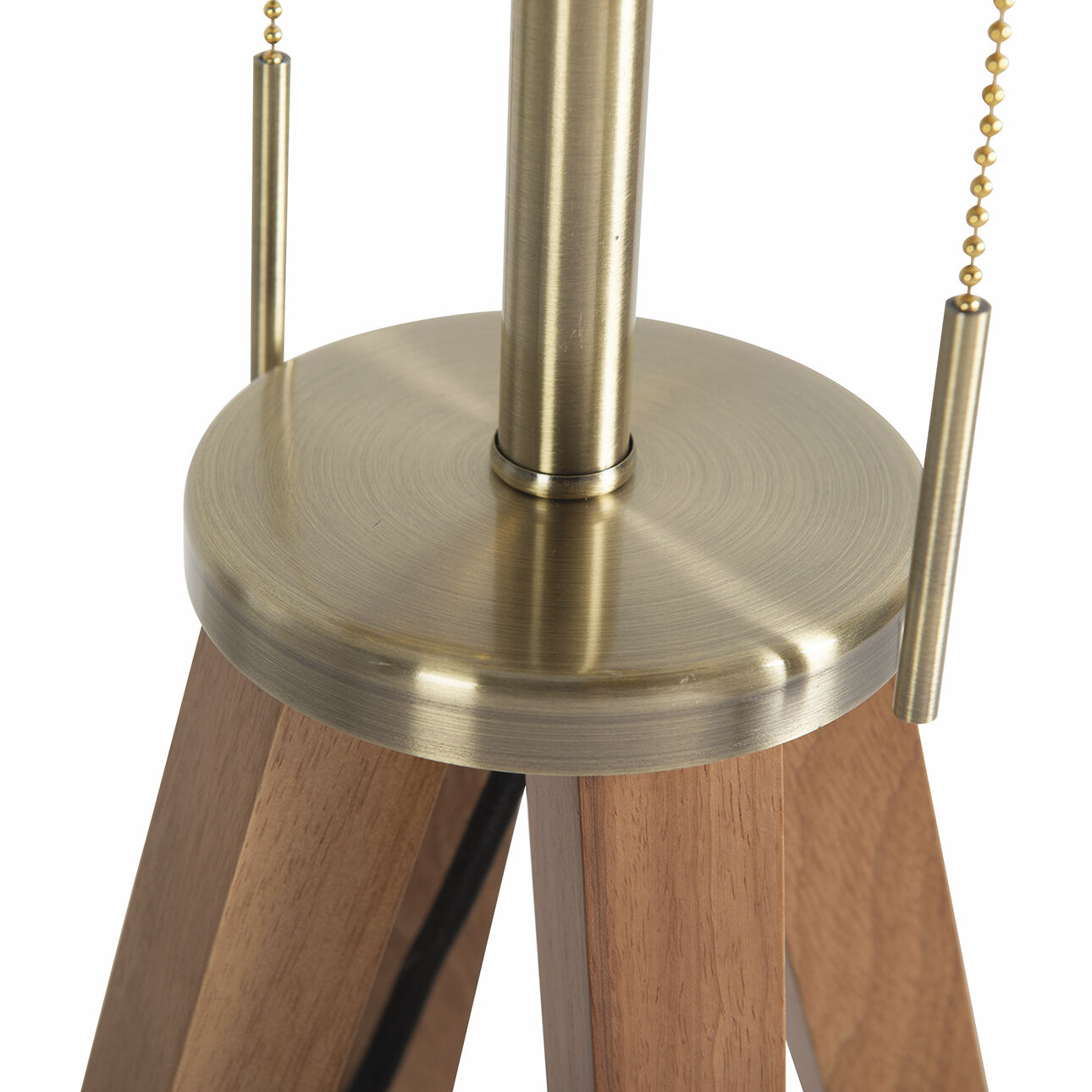 Quattro 61 inch 23.00 watt Natural Ash Wood and Weathered Brass Floor Lamp Portable Light
